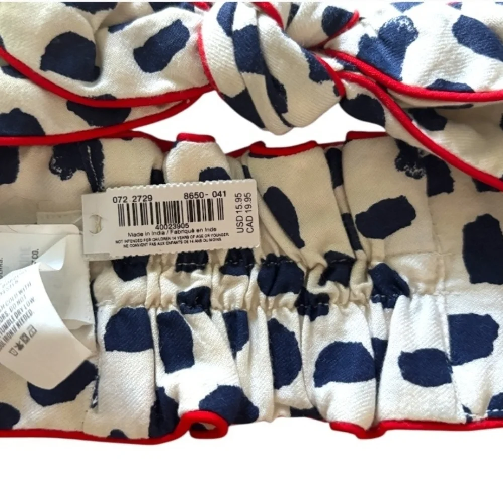 NWT Aerie Black and White Spotted Soft Flannel Sleep Headband One Size